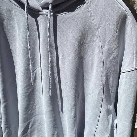 Athleta Seasoft Bubble Hem Hoodie in light blue gray Size L - Picture 14 of 16